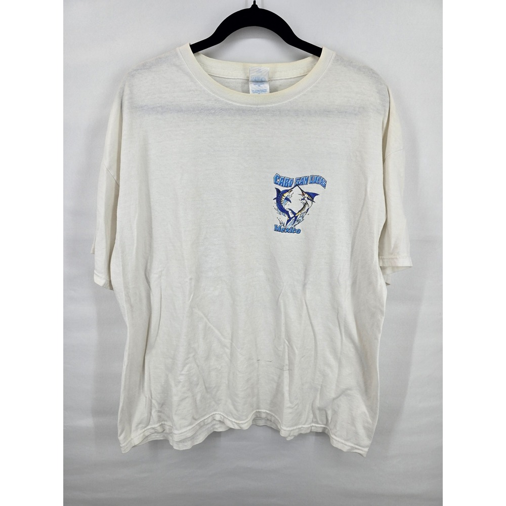 Cabo‎ San Lucas Mexico Marlin Souvenir T-Shirt Mens XL White Graphic Tee 1437